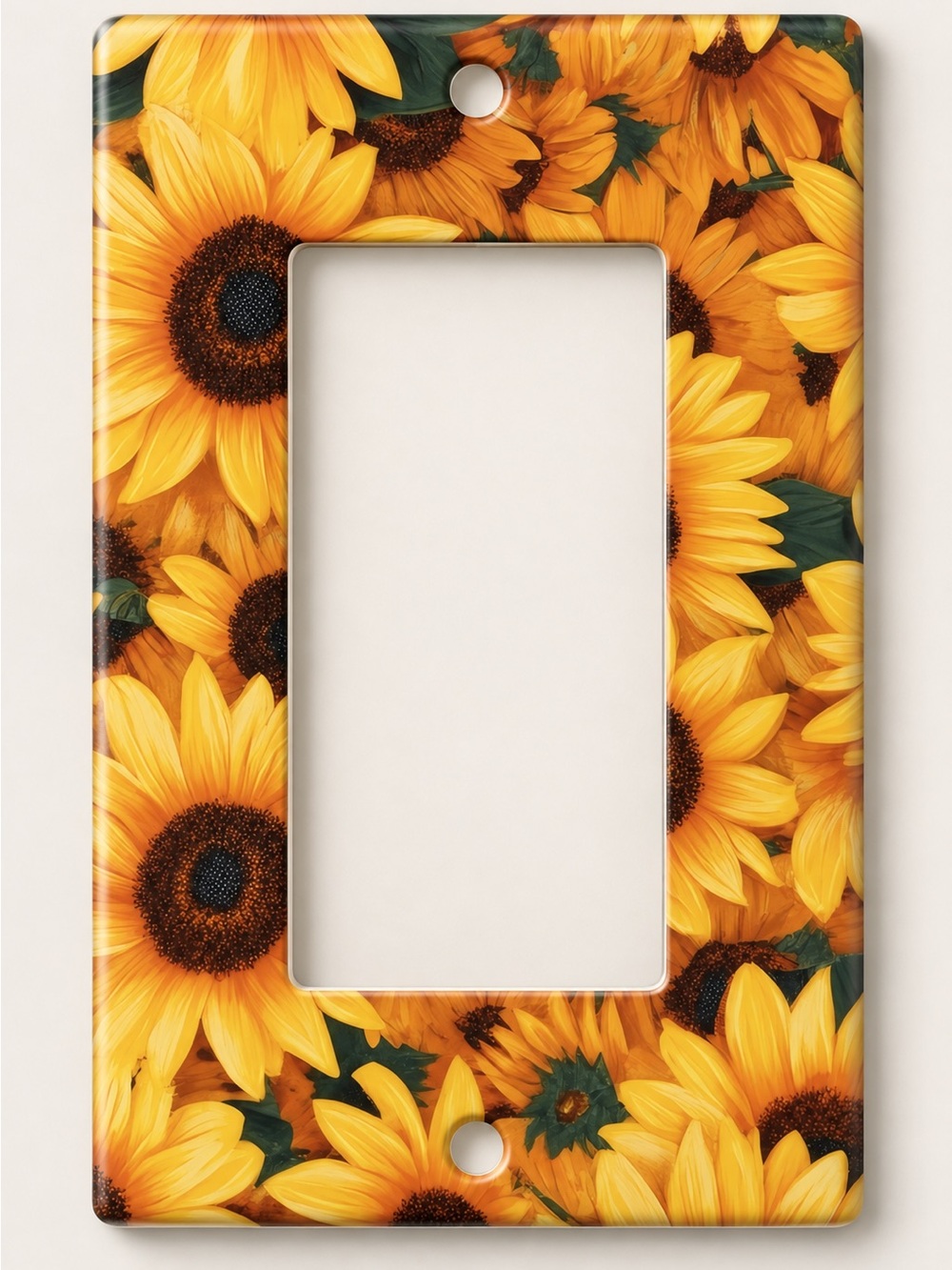 Handmade Sunflower Floral Rocker Light Switch Cover Plate
